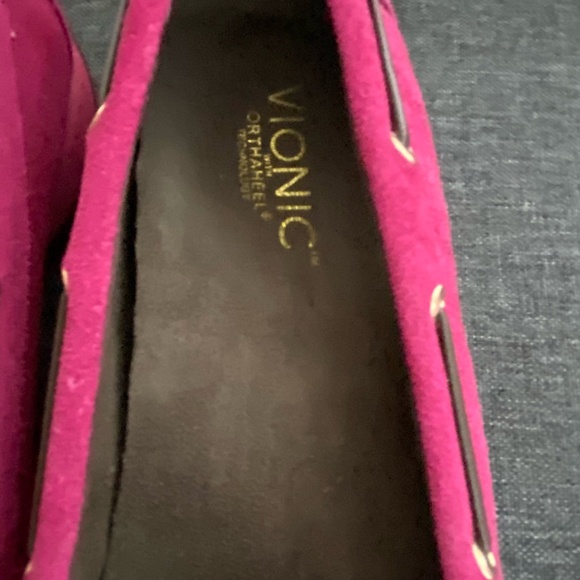 Vionic Orthaheel Uptown Fuchsia Suede Leather Casual Preppy Loafer- Sz-6 - Picture 4 of 16